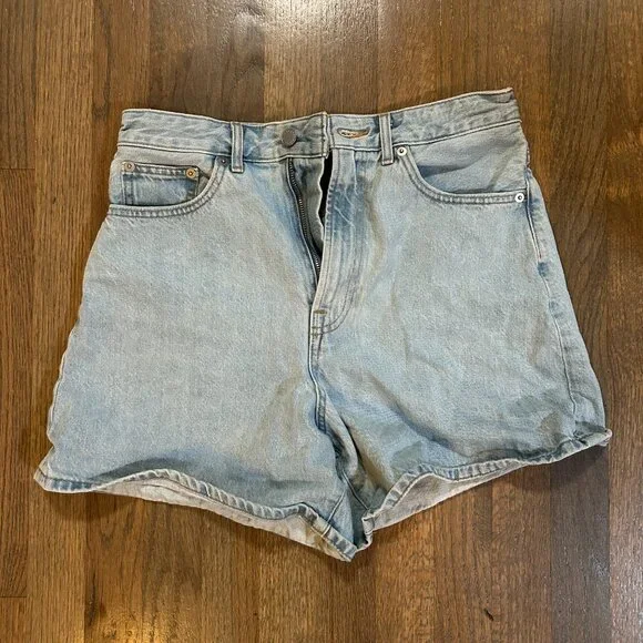 EVERLANE The A-Line Denim Short Powder Blue Size 27 - Picture 2 of 3